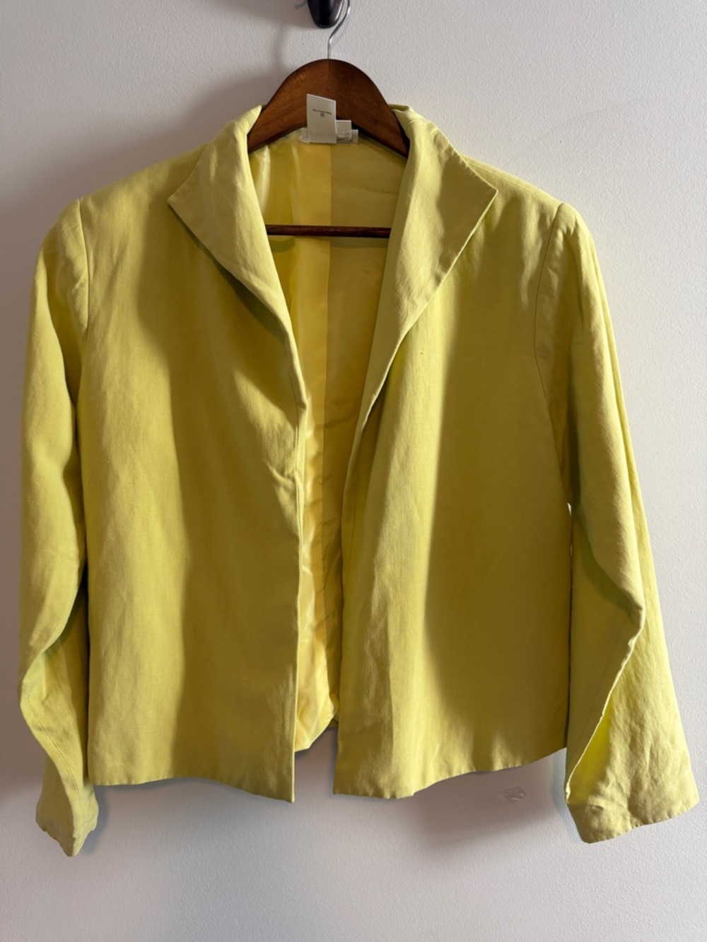 Coldwater Creek Silk Linen Jacket‎ Yellow/Green Lightweight Blazer Medium